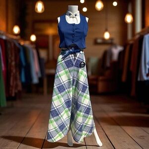 Vintage 1960s Alfred Werber Mod Blouse, Vest, Pants, & Belt Set Suit Costume XS